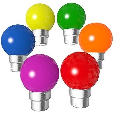 Lot de 6 ampoules multicolor LED B22 1W (équivalence 15W) (1/5)