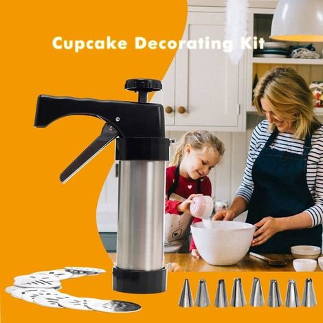 Ecleanfy - Emporte-pièces en acier inoxydable, comprenant 13 emporte-pièces et 8 douilles à pâtisserie, idéal pour la confection de biscuits. (1/5)