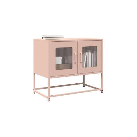 Meuble TV rose 68x39x60,5 acier laminé à froid (1/5)