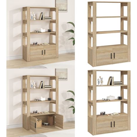 Sideboard Sonoma-Eiche 80x30x119,5 cm Holzwerkstoff - Holz - Sonoma-Eiche (1/5)