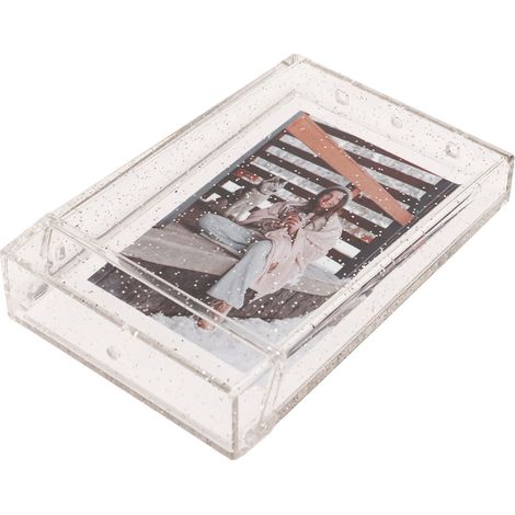 Boîte de rangement photo pour appareil photo instantané 3 pouces, mini étui photo avec dragonne, transparent et pailleté. (1/5)