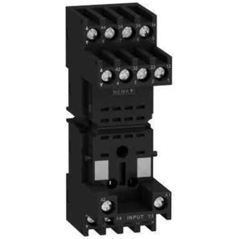 Base RXM2 de SCHNEIDER con conexión a tornillo y 4 entradas/salidas.