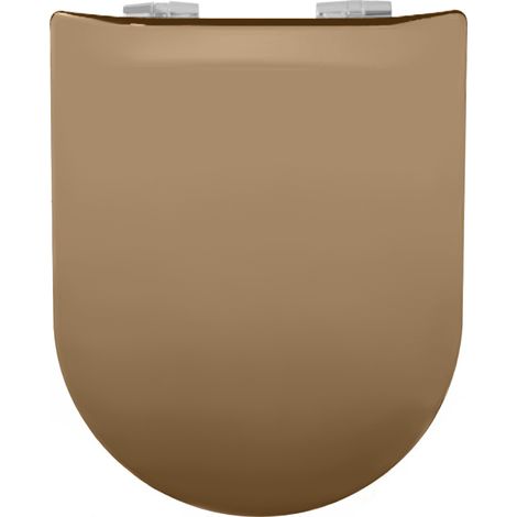 Abattant WC Wood Slim Caramel céramique Brillante - descente assistée - déclipsable - Olfa