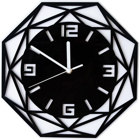 Horloge murale silencieuse de 30 cm, horloge murale décorative à quartz, horloge murale moderne, pour chambre d'enfant, café, salon (1/5)