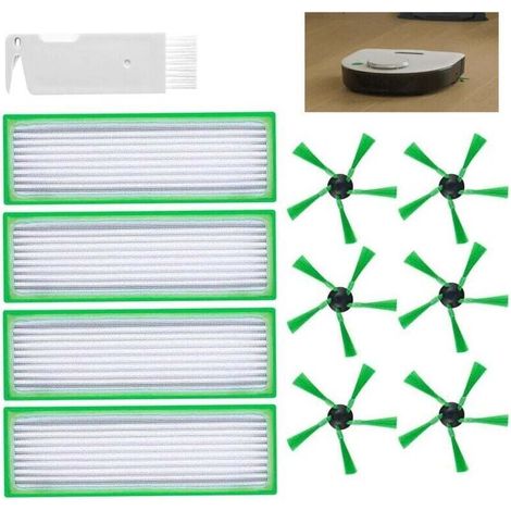 Kit Accessoires 11 Pièces Robot Aspirateur VR200 VR300 4 Filtres HEPA 6 Brosses Latérales Brosse Nettoyage (1/4)