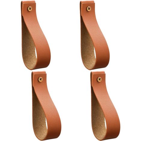 4pièces Support Tringle Rideau Pu Lanières Murales Suspendues Style Bohème Facile à Installer pour Salle de Bain Cuisine Chambre Accessoires Décoratifs (1/5)
