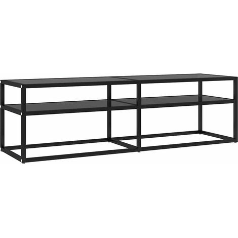 vidaXL TV Cabinet Black 140x40x40,5 cm Tempered Glass