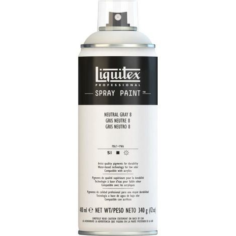 Peinture acrylique aérosol - LIQUITEX - Gris neutre 8 - 400 ml - Gris - Professionnel