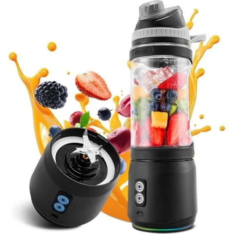 Tragbarer Mixer Blender 700 ml 2 Modi mit 6000 mAh Batterie Blender Smoothies Milchshakes mit 6 Klingen