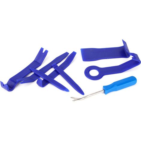 Ensemble de 8 barres de levier pour l'intérieur de voiture, kit d'outils de démontage et de réparation pour système de navigation audio de 6 pouces (bleu) (1/5)