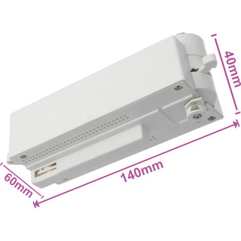 Testa Alimentazione Con Box Led Driver Colore Bianco Per Faro Led Binario Monofase CB0070 CB7170 CB7270 CB7370 (1/3)