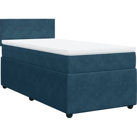 Maison Exclusive - Boxspringbett mit Matratze Blau 90x200 cm Samt
