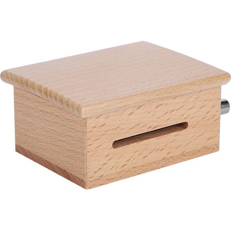 Boîte à musique en bois à manivelle de 15 notes avec 7 feuilles de papier vierges et une perforatrice (pièces détachées pour boîte à musique à monter soi-même) (1/5)