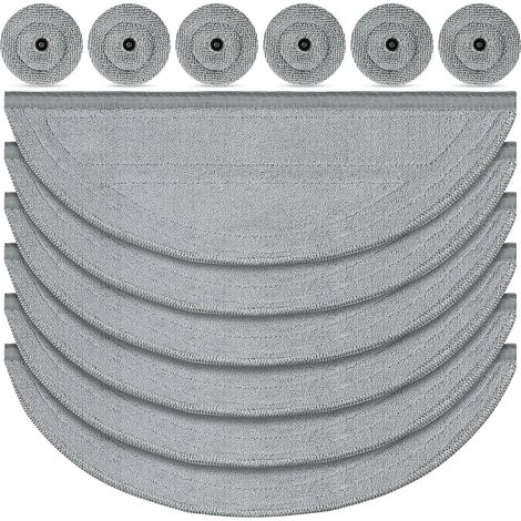 12 Stück Wischtücher Set für Roborock Saros 10 Saugroboter, 6 Wischtuch und 6 Seitenwischer, Silberionen Mikrofaser VibraRise 4.0 Wischsystem Zubehör (1/5)