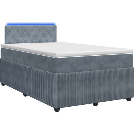 Maison Exclusive - Letto box spring con materasso Grigio Scuro 120 x 190 cm (1/5)