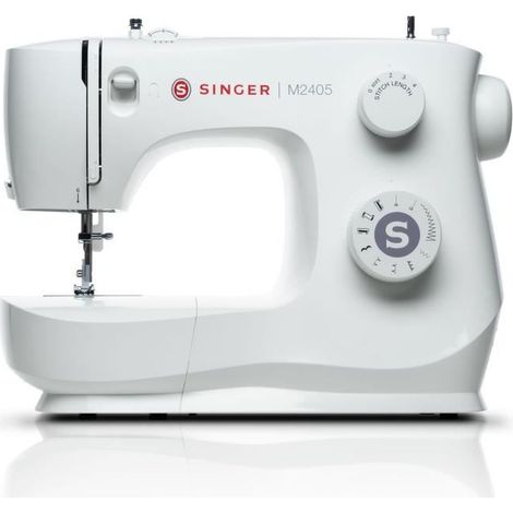 Machine à coudre - SINGER - M2405 - Avec sac de transport rouge - Blanc
