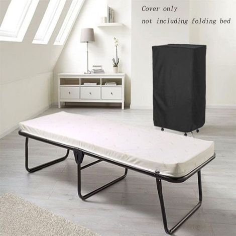 1 Housse de protection lit pliant,Imperméable,Anti-poussière,Polyester,99x30,5x130 cm,Noir,Intérieur et extérieur (1/4)