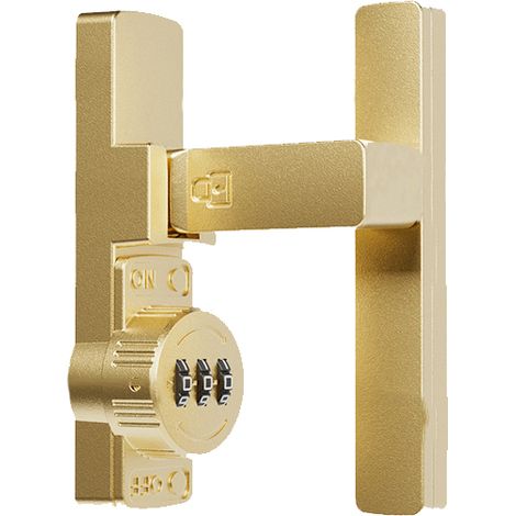 Serrure - de porte dorée, moraillon à angle droit avec mot de passe, serrure de porte sans poinçonnage (1/5)