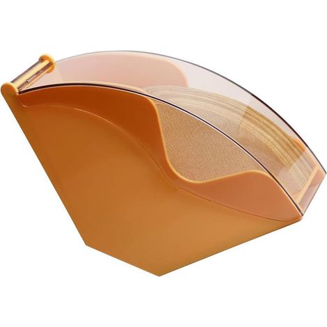 Coffee Filter Holder, Acrylic Fan-Shaped Container Box, Filter Paper Storage Box with Lid and Large Capacity, Ideal for Home Coffee (YELLOW) (1/5)