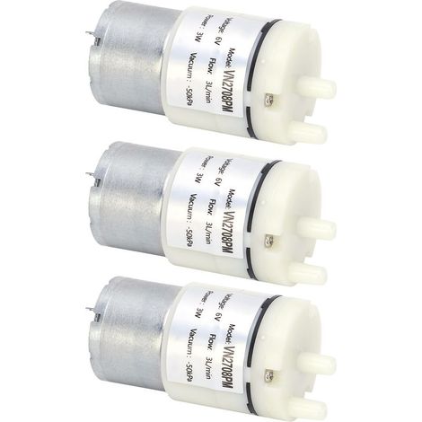 3 Pièces Pompe à Vide Miniature 6V pour Aquarium, Bassin, Fontaine - Moteur à Air et Eau (VN2708PM) (1/5)