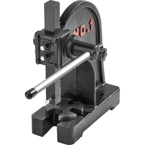 Presse à établi manuelle 1 tonne, hauteur max 15 cm, en fonte robuste, pour poinçonnage, pliage, étirage et formage de précision. (1/5)