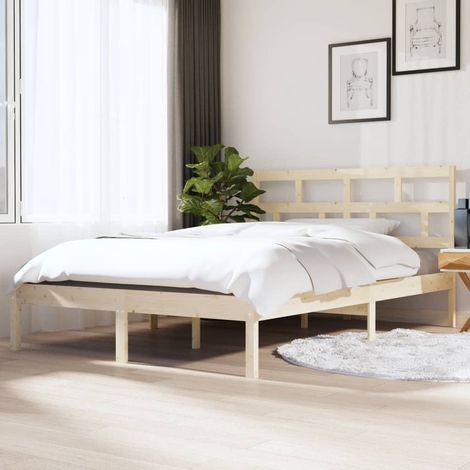 vidaXL Giroletto 135x190 cm Double in legno Massello (1/5)