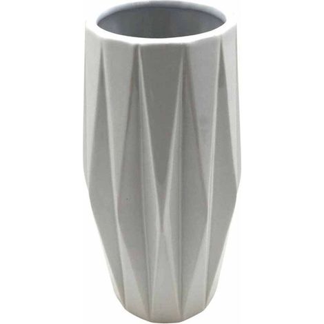 Vase Déco en Céramique "Origami" 24cm Blanc