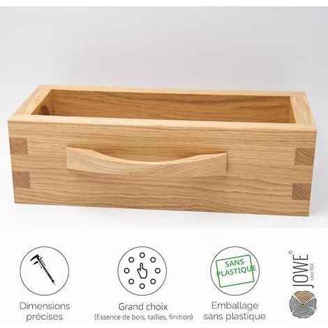 poignées de Meuble en bois avec vis de fixation - Surface laquée - Poignée de tiroir/porte en Bos de Chêne (1/4)