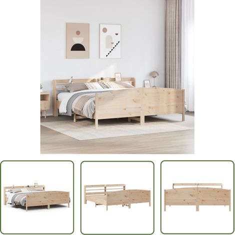 vidaXL Massivholzbett ohne Matratze 180x200 Kiefernholz (1/5)