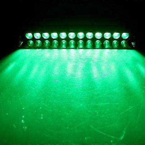 Feux stroboscopiques clignotants pour voiture, 12 LED rouges/bleues/ambre/jaunes/blanches, style police, 12 V, 12 W (12 LED vertes, Royaume-Uni) (1/5)