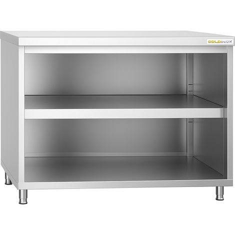 Meuble bas inox ouvert 1200x600 mm PREMIUM - GOLDINOX (1/4)