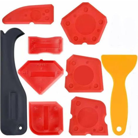 lisseur joint silicone SET de 9 spatule joint silicone grattoir a dejointer carrelage outil pour des joints parfaits (1/5)