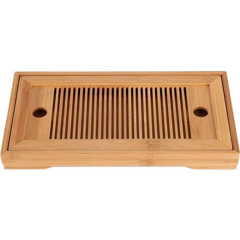 Plateau à thé en bambou pour cérémonie du thé accessoire pour service à thé traditionnel et présentation élégante