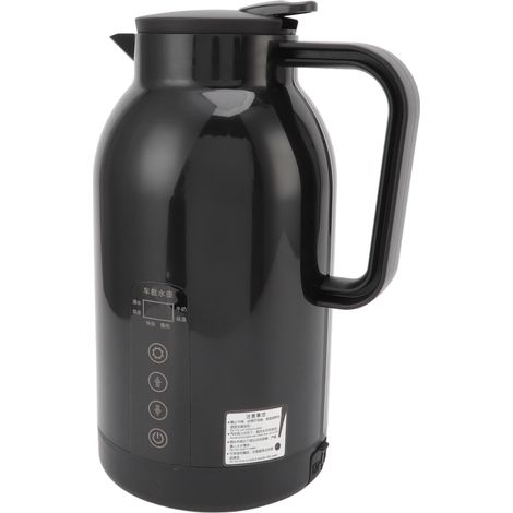 Bouilloire électrique portable en acier inoxydable pour voiture, 1300 ml, noire, idéale pour le thé et le café. (1/5)