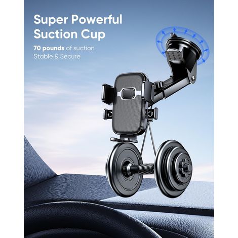 Support téléphone voiture 3 en 1, fixation tableau de bord ventilation réglable 360°, support universel smartphone pour véhicule (1/5)