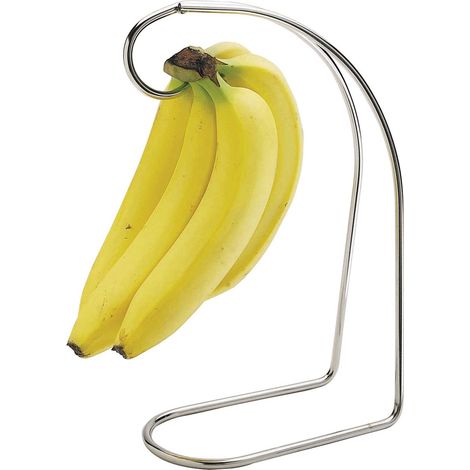 KitchenCraft Supporto Banana Cromato in Argento, Porta Banane Acciaio, 25 x 25 cm, Silver (1/2)
