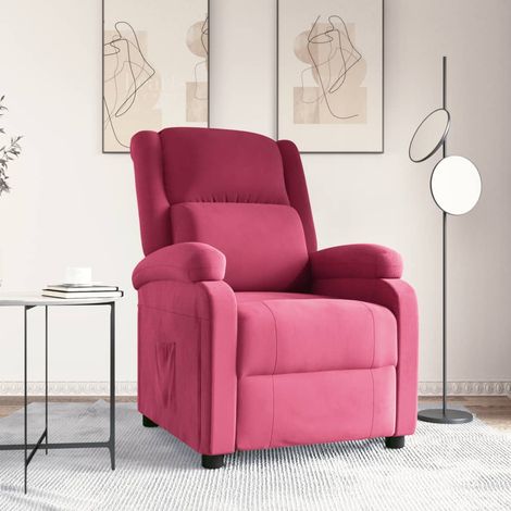 Fauteuil inclinable, Fauteuil de relaxation confort, Fauteuil Salon Confortable, Chaise pour Salon Siège élégant pour Chambre rouge bordeaux velours ZSD86977 (1/5)