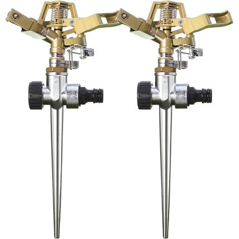 2 x Sprinkler, Lawn Sprinkler, for Watering up to 530 m², 360° Circular Sprinkler, for Watering Plants Flowers Vegetables (E) (1/5)