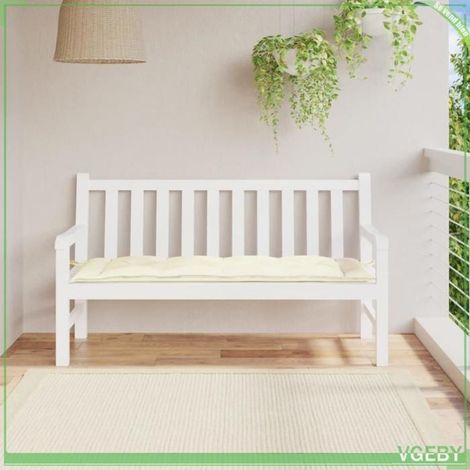361604 Coussin de banc de jardin crème 150x50x7 cm tissu oxford (1/5)
