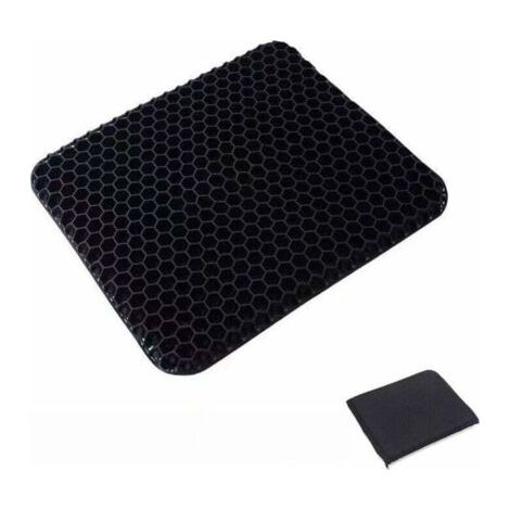 Cuscino in gel traspirante con rivestimento antiscivolo per auto/ufficio/sedia a rotelle - Nero