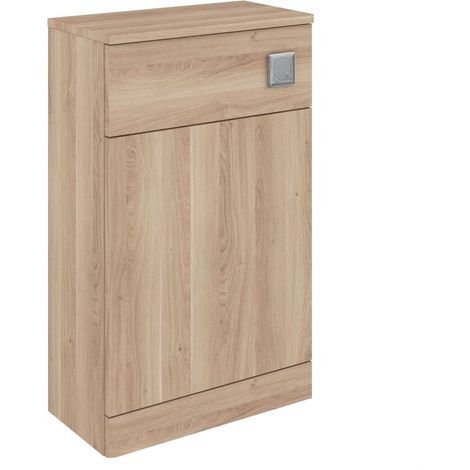 Balterley Tean Square Floor Standing WC Back to Wall Toilet Unit, 500mm, Light Oak