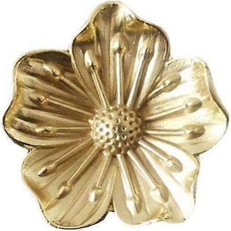 Boutons de tiroir en laiton doré en forme de fleur pour armoires et penderies, 4,20 x 4,20 x 1,80 cm, faciles à installer (1/3)