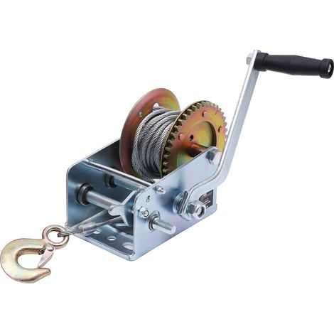 Treuil Manuel 720 KG avec Câble en Acier de 10m, Treuil à Câble Manuel Robuste pour Remorque de Camion de Bateau de Voiture 325935 (1/3)