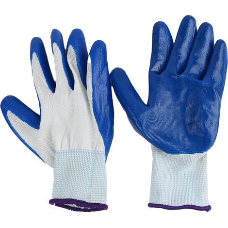 Gants De Jardinage - Paume En Caoutchouc Antidérapante - Poignet Élastique - Pour Travaux Extérieurs Et Entretien - 6 Paires (1/5)