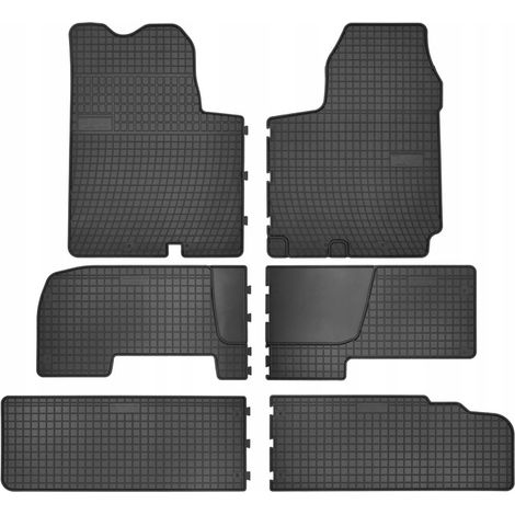Tapis de sol en caoutchouc sur mesure pour Renault Trafic II 2001-2014 – Lot de 6 tapis – Antidérapants et inodores – Renforcés aux endroits critiques