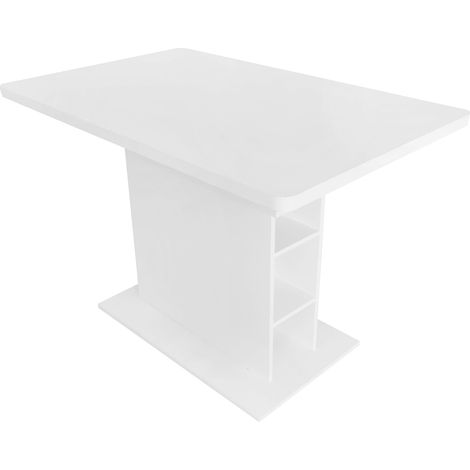 Set tavolo da pranzo allungabile rettangolare bianco con 4 sedie in velluto (1/5)