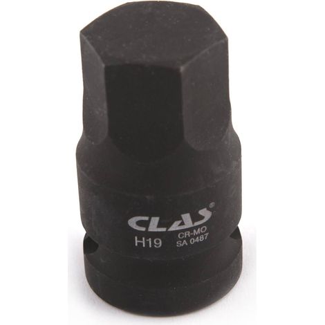 Douille choc écrou moyeu VAG héxagonale 19mm L.43mm 1/2" Cr-Mo - SA 0487 - CLAS Equipements