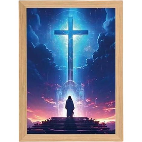 dglise lampe de Jsus lumineuse Art mural inspirant 4D (1/5)