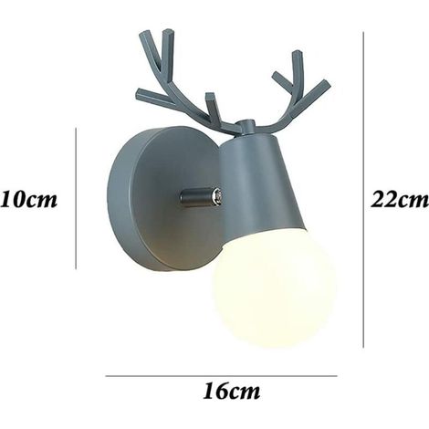 Applique Murale Intérieure En Fer En Forme De Bois De Cerf, Luminaire Applique Murale Pour Chambre D'Enfant En Couleur Macaron, Spot Applique Murale Intérieure Du Style Simple Et Moderne (Vert) (1/4)