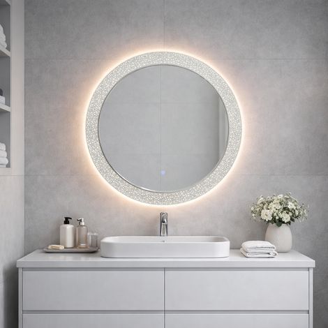 Specchio Rotondo Da 80Cm Con Illuminazione A Led Integrata